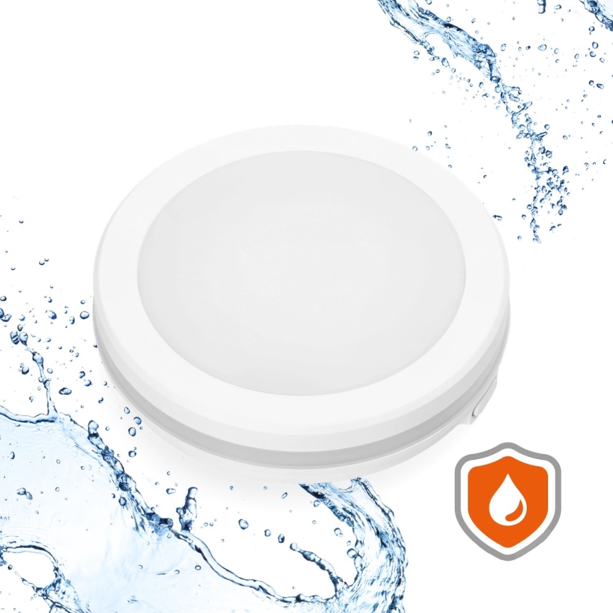 Plafón LED de baño LED/12W/230V 3000/4000/6500K IP65 diá. 20 cm blanco