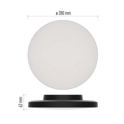 Plafón LED de baño LED/15W/230V 3000/4000/5700K IP55 negro
