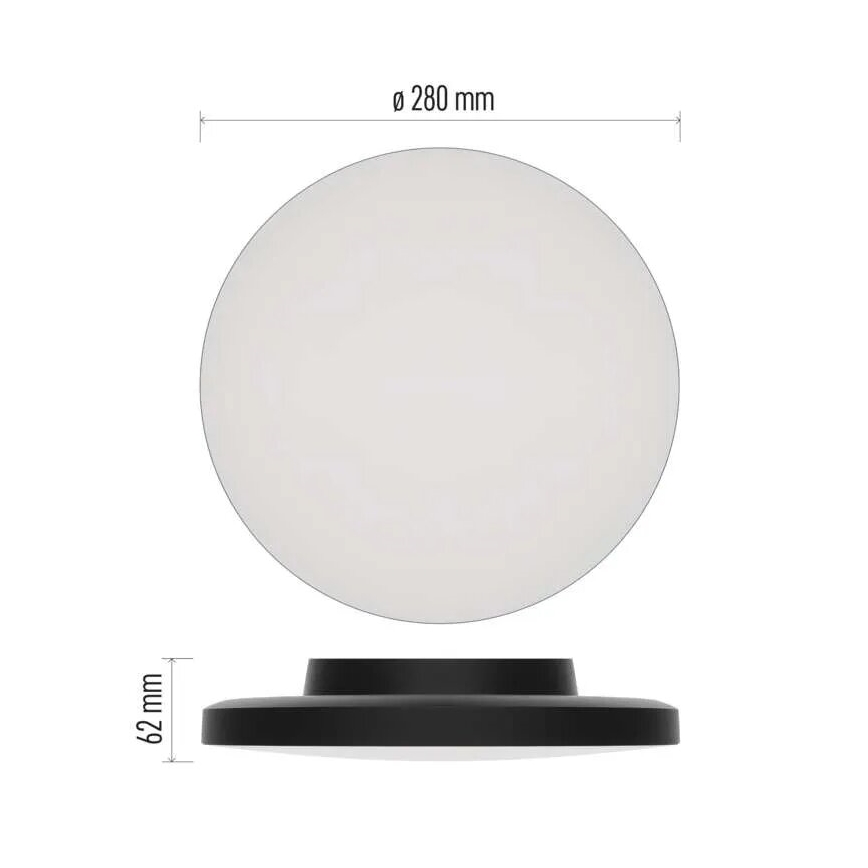 Plafón LED de baño LED/15W/230V 3000/4000/5700K IP55 negro