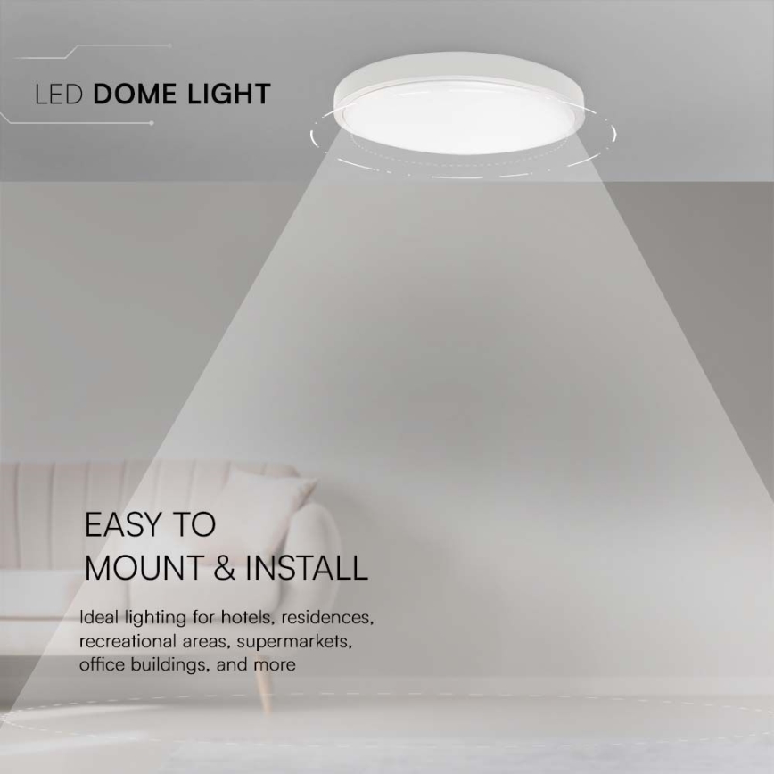 Plafón LED de baño LED/18W/230V 3000K IP44 diá. 22,5 cm blanco