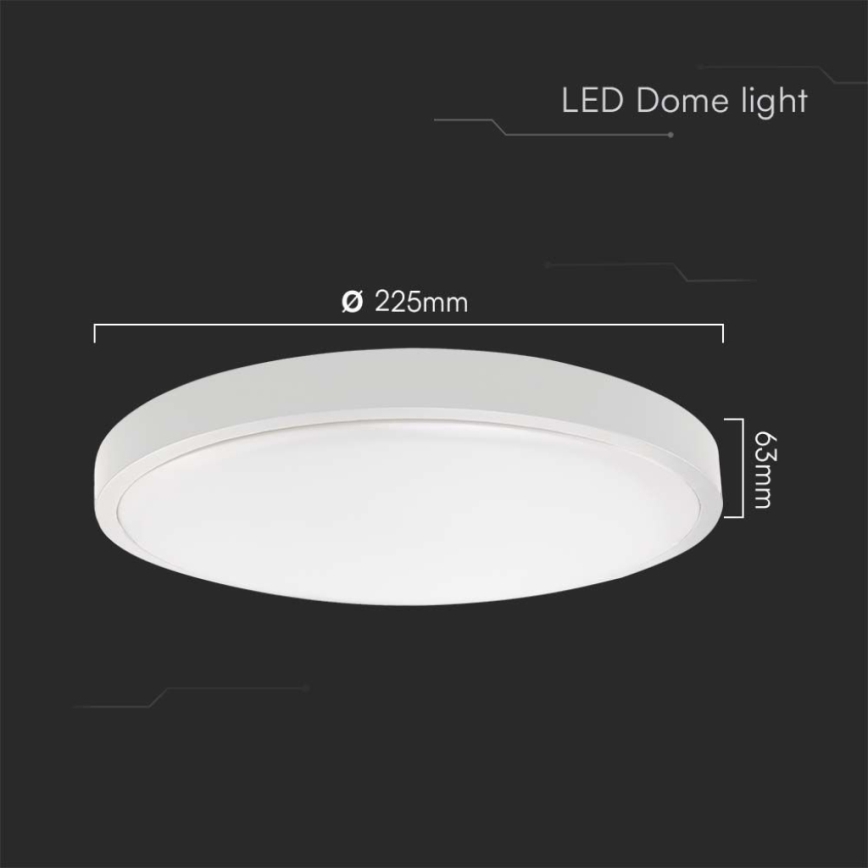 Plafón LED de baño LED/18W/230V 4000K IP44 diá. 22,5 cm blanco
