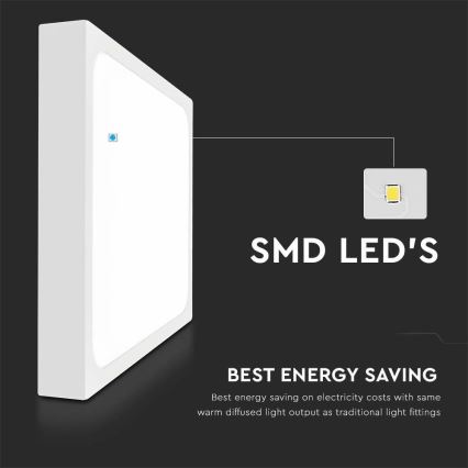 Plafón LED de baño LED/18W/230V 6500K IP44 22,5x22,5 cm blanco