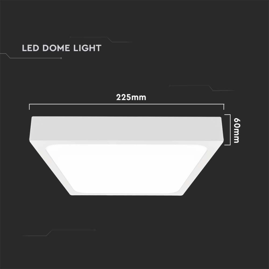 Plafón LED de baño LED/18W/230V 6500K IP44 22,5x22,5 cm blanco