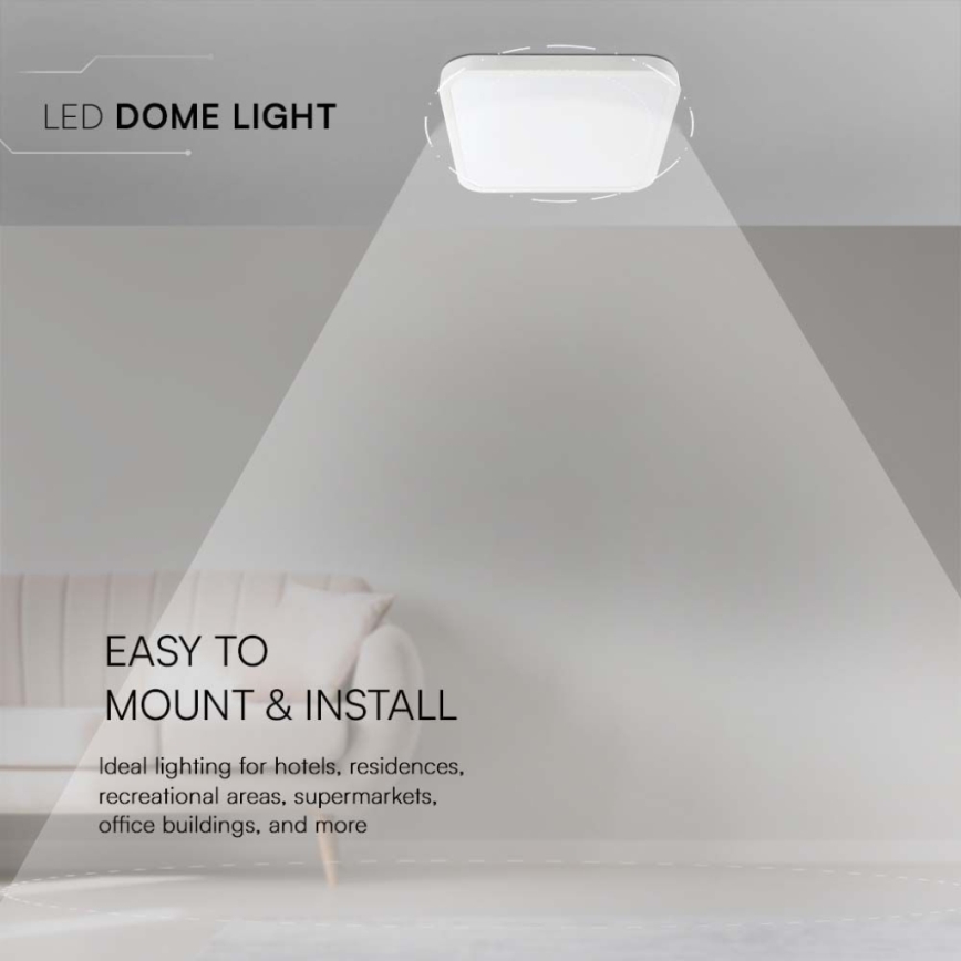 Plafón LED de baño LED/18W/230V 6500K IP44 25x25 cm blanco