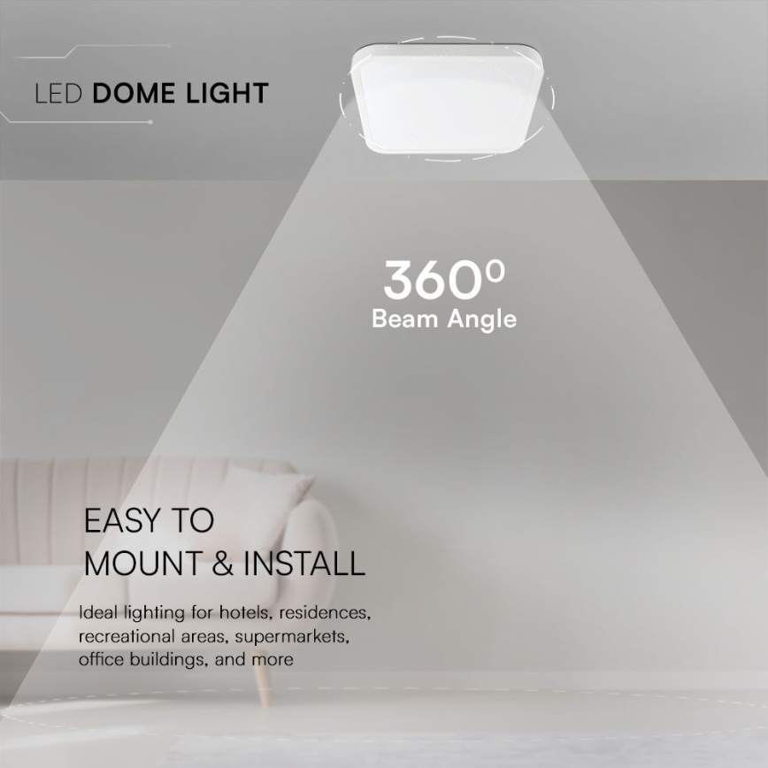 Plafón LED de baño SAMSUNG CHIP LED/18W/230V IP44 3000K 25x25 cm blanco