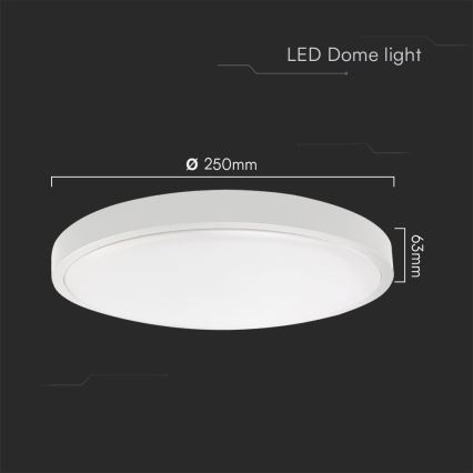Plafón LED de baño SAMSUNG CHIP LED/18W/230V IP44 3000K diá. 25 cm blanco