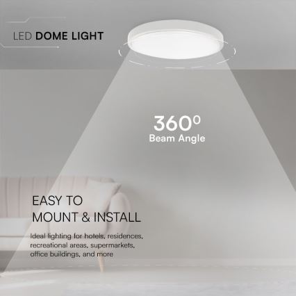 Plafón LED de baño SAMSUNG CHIP LED/18W/230V IP44 6500K diá. 25 cm blanco