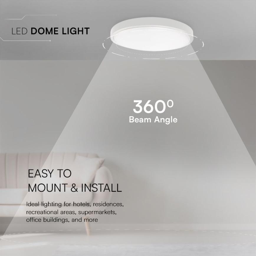 Plafón LED de baño SAMSUNG CHIP LED/18W/230V IP44 6500K diá. 25 cm blanco