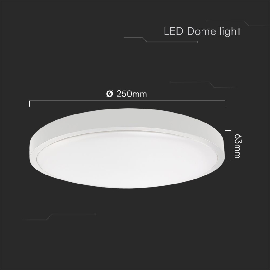 Plafón LED de baño SAMSUNG CHIP LED/18W/230V IP44 6500K diá. 25 cm blanco