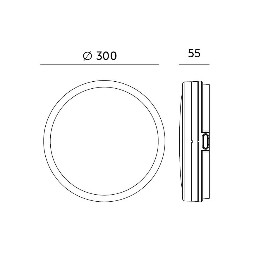 Plafón LED de baño LED/18W/230V 3000/4000/6500K IP65 diá. 30 cm negro