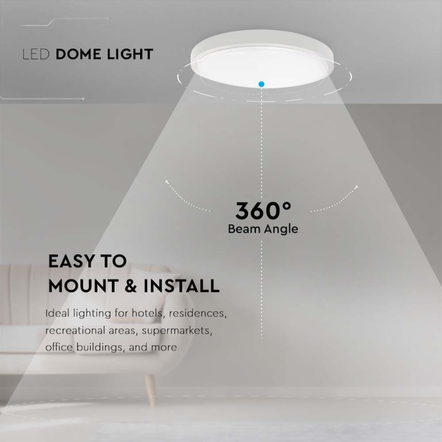 Plafón LED de baño LED/24W/230V 3000K IP44 diá. 29,5 cm blanco