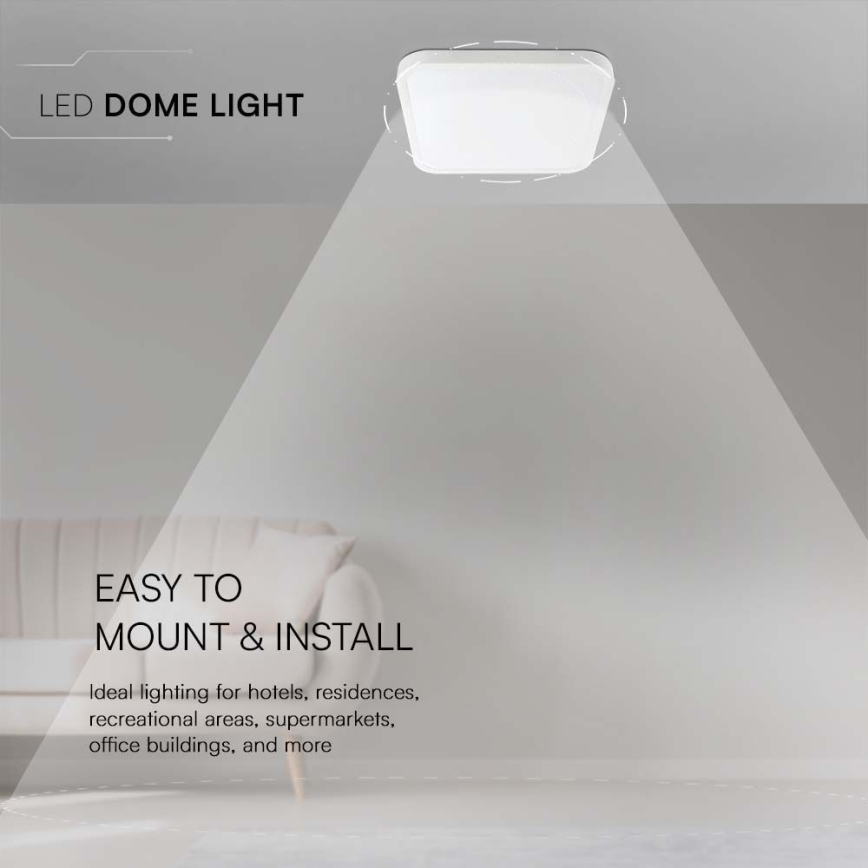 Plafón LED de baño LED/24W/230V 4000K IP44 29,5x29,5 cm blanco