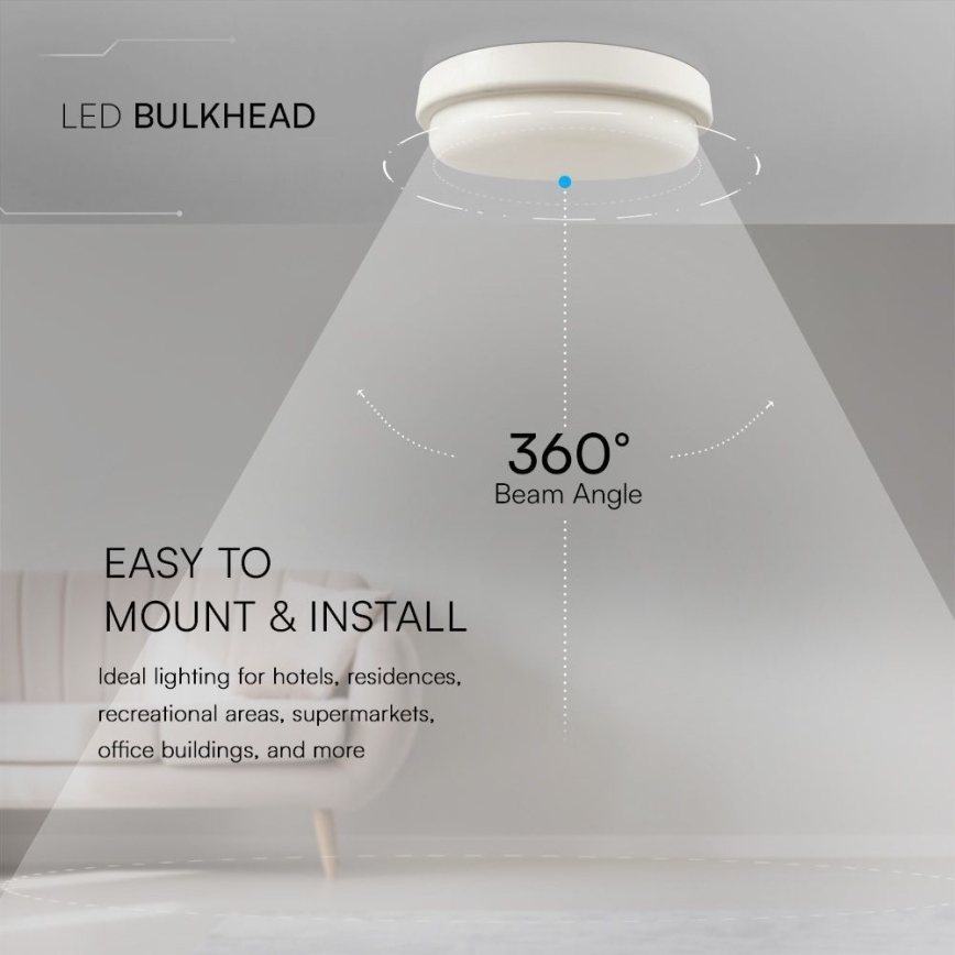 Plafón LED de baño LED/24W/230V 4000K IP54 diá. 24 cm