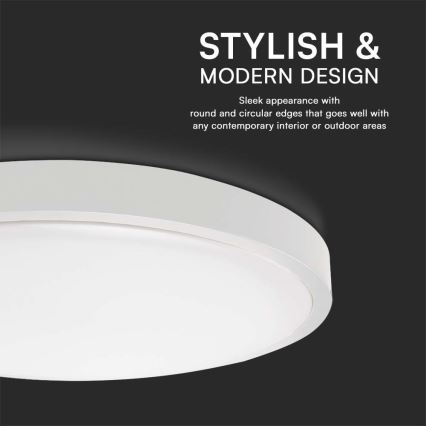 Plafón LED de baño LED/24W/230V 6500K IP44 diá. 29,5 cm blanco