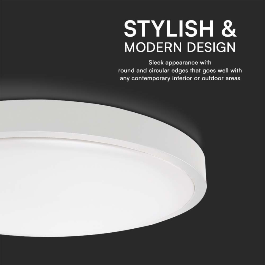 Plafón LED de baño LED/24W/230V 6500K IP44 diá. 29,5 cm blanco