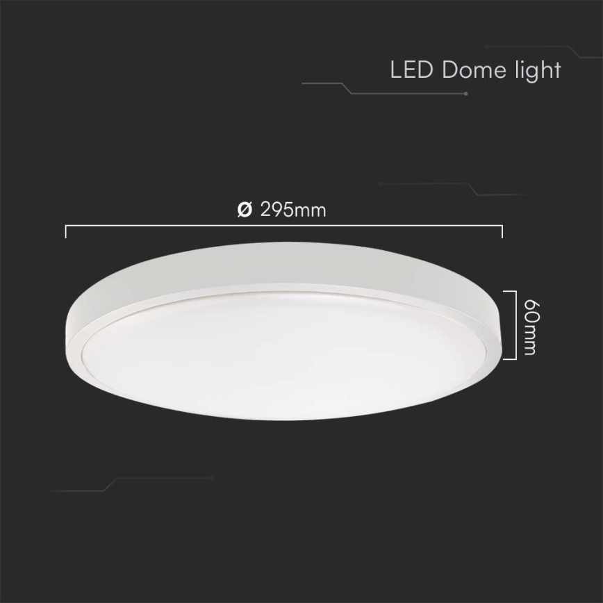 Plafón LED de baño LED/24W/230V 6500K IP44 diá. 29,5 cm blanco