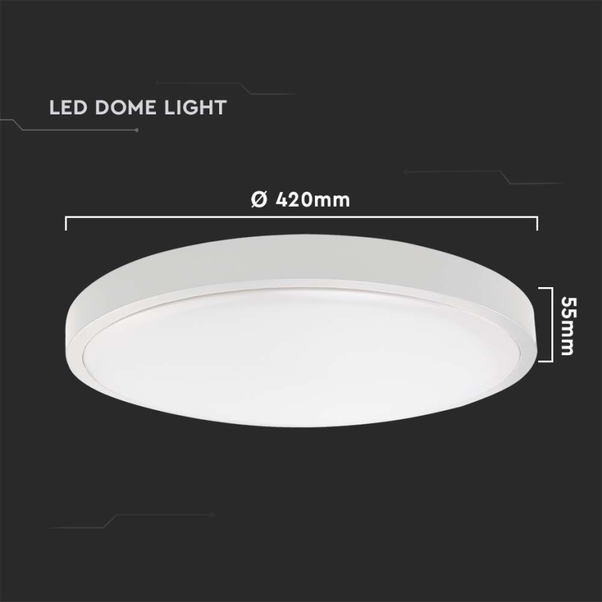 Plafón LED de baño LED/30W/230V 3000K IP44 diá. 42 cm blanco