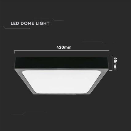Plafón LED de baño LED/30W/230V 3000K IP44 42x42 cm negro