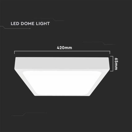Plafón LED de baño LED/30W/230V 4000K IP44 42x42 cm blanco