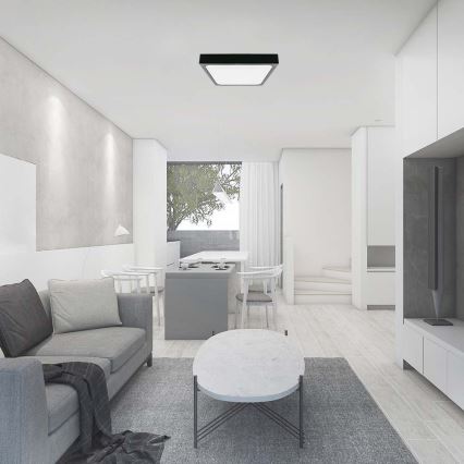 Plafón LED de baño LED/30W/230V 6500K IP44 42x42 cm negro