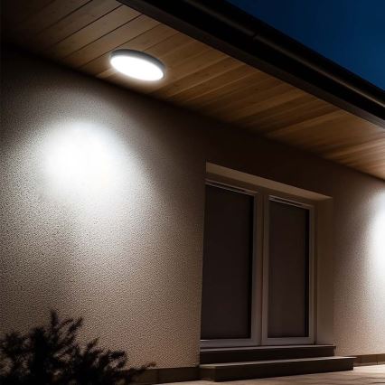 Plafón LED de baño LED/36W/230V 3000K IP44 diá. 29,5 cm negro