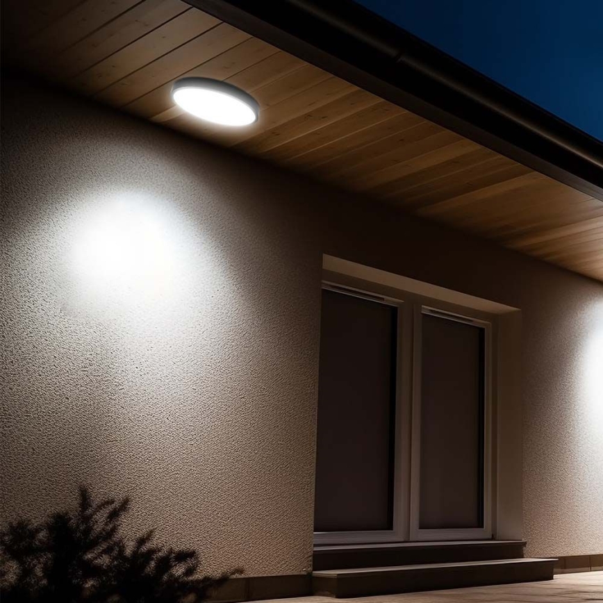 Plafón LED de baño LED/36W/230V 3000K IP44 diá. 29,5 cm negro