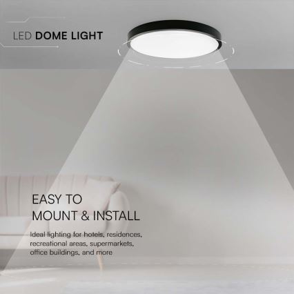 Plafón LED de baño LED/36W/230V 3000K IP44 diá. 29,5 cm negro