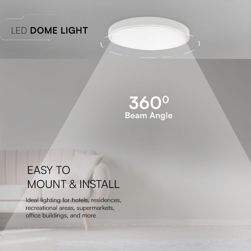 Plafón LED de baño SAMSUNG CHIP LED/36W/230V IP44 3000K diá. 35 cm blanco