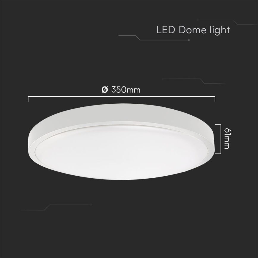 Plafón LED de baño SAMSUNG CHIP LED/36W/230V IP44 6500K diá. 35 cm blanco