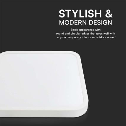 Plafón LED de baño LED/48W/230V 6500K IP44 42x42 cm blanco