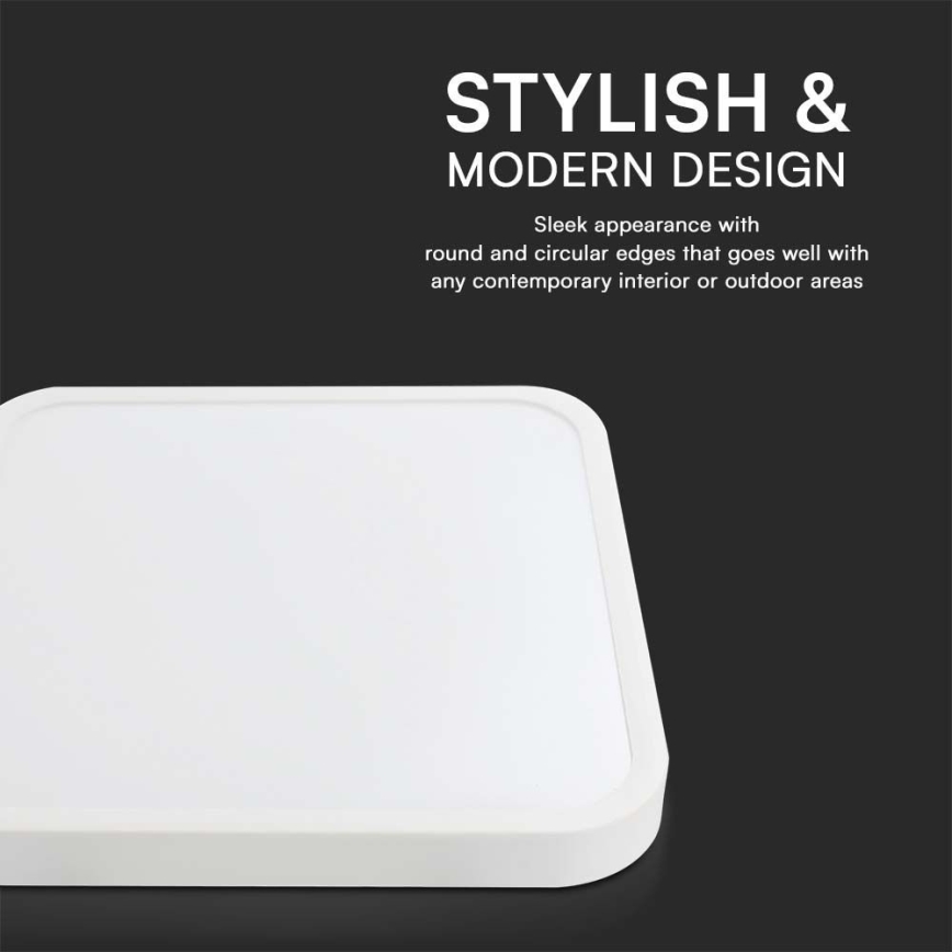 Plafón LED de baño LED/48W/230V 6500K IP44 42x42 cm blanco