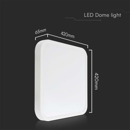 Plafón LED de baño LED/48W/230V 6500K IP44 42x42 cm blanco
