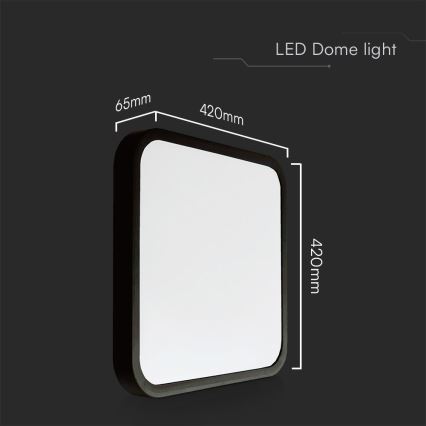 Plafón LED de baño SAMSUNG CHIP LED/48W/230V IP44 3000K 42x42 cm negro