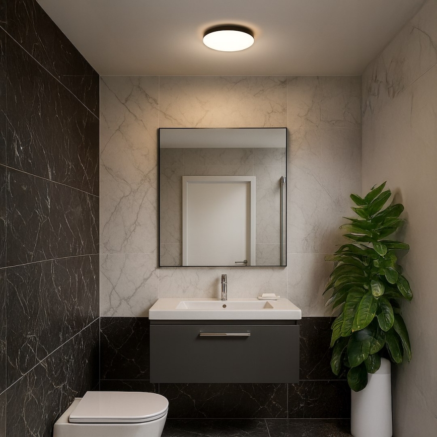 Plafón LED de baño MAYA LED/15W/230V diá. 33 cm IP44 negro