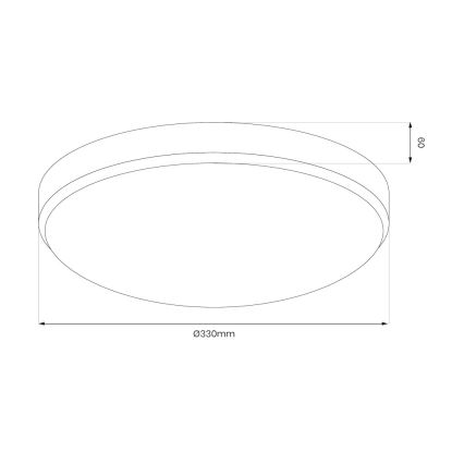 Plafón LED de baño MAYA LED/15W/230V diá. 33 cm IP44 negro