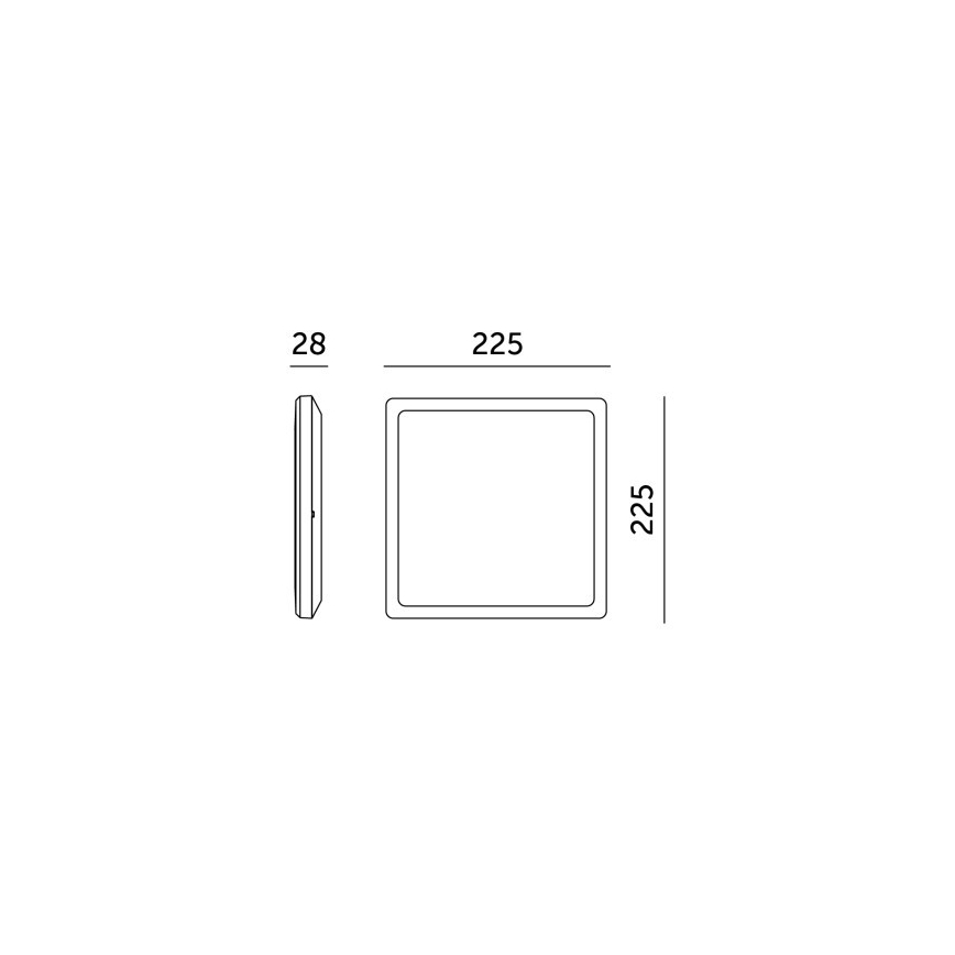 Plafón LED de baño NIVERA LED/12W/230V IP54 3000/4000/6000K 22,5x22,5 cm blanco