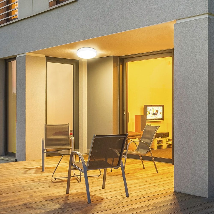 Plafón LED de exterior con sensor LED/30W/230V 4000K IP44 blanco