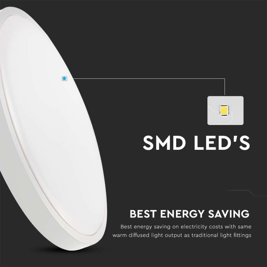 Plafón LED de exterior con sensor LED/30W/230V 4000K IP44 blanco