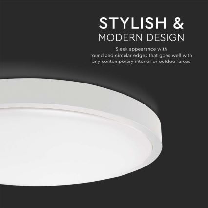 Plafón LED de exterior con sensor LED/30W/230V 4000K IP44 blanco