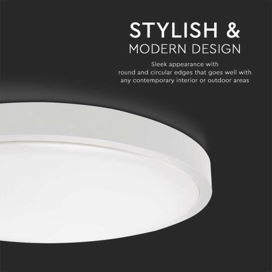 Plafón LED de exterior con sensor LED/30W/230V 4000K IP44 blanco