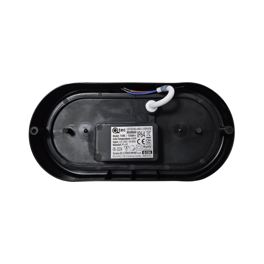Plafón LED de exterior LED/15W/230V 4200K 20x9,8 cm IP64 negro