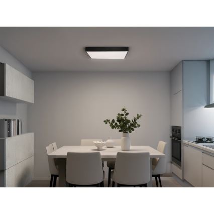 Plafón LED de techo 215W/230V 3000/4000/6500K 80x80 cm negro