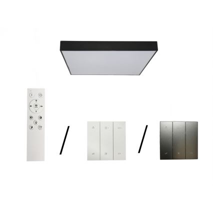 Plafón LED de techo 215W/230V 3000/4000/6500K 80x80 cm negro