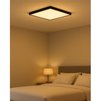Plafón LED de techo 40W, 230V, 3000/4000/6500K, 50 x 50 cm, negro