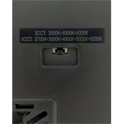 Plafón LED de techo 40W, 230V, 3000/4000/6500K, 50 x 50 cm, negro