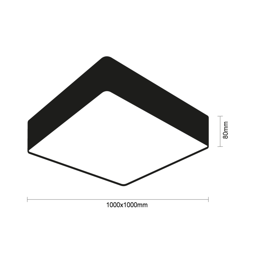 Plafón LED de techo LED/340W/230V 3000/4000/6500K 100x100 cm negro