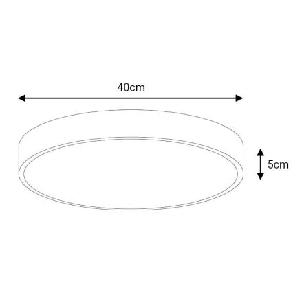 Plafón LED FELIZ LED/40W/230V 4000K diá. 40 cm negro