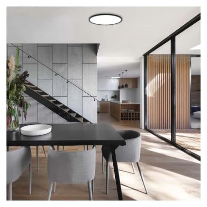 Plafón LED FLORI LED/22W/230V 4000K negro diá. 42 cm