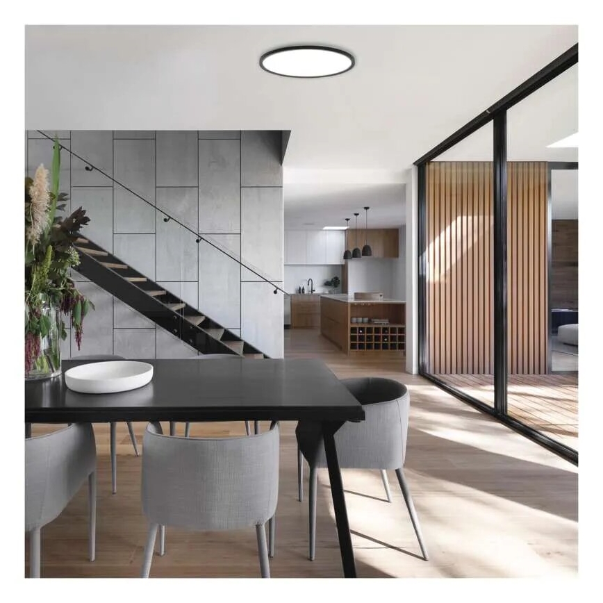 Plafón LED FLORI LED/22W/230V 4000K negro diá. 42 cm