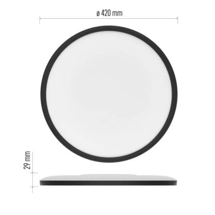 Plafón LED FLORI LED/22W/230V 4000K negro diá. 42 cm
